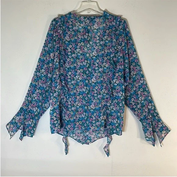 CITY CHIC Lidia Ruffle Disty Swirl Print Top. 20. NWT. - Picture 12 of 15